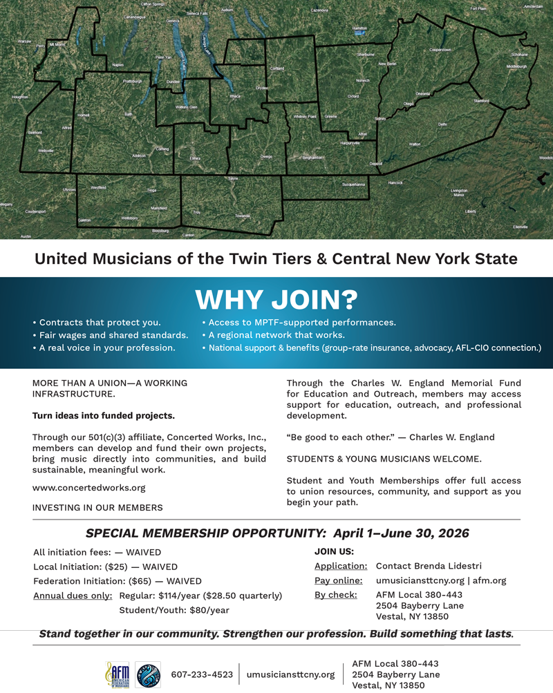 2026 AFM Local 380-443 Membership Drive